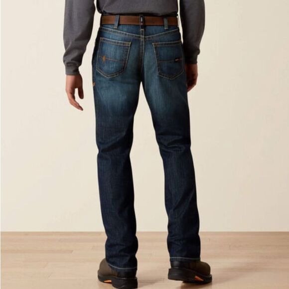 New! Ariat Work Flame Resistant CAT 2 Relaxed Basic Boot Cut Blue Jean Sz 42X30 - Picture 2 of 11